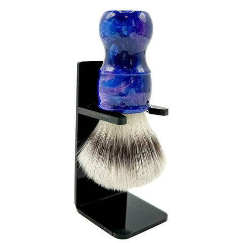 Parker BLSY2 Deluxe Iridescent Blue Handle Synthetic Shaving Brush